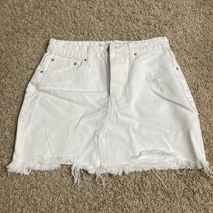 White denim skirt
